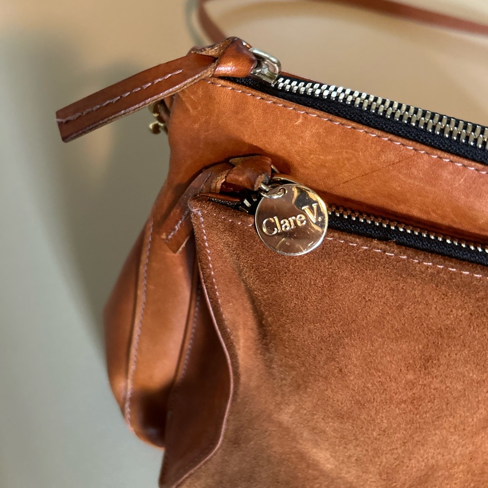 Clare V Messenger Bag leather and suede